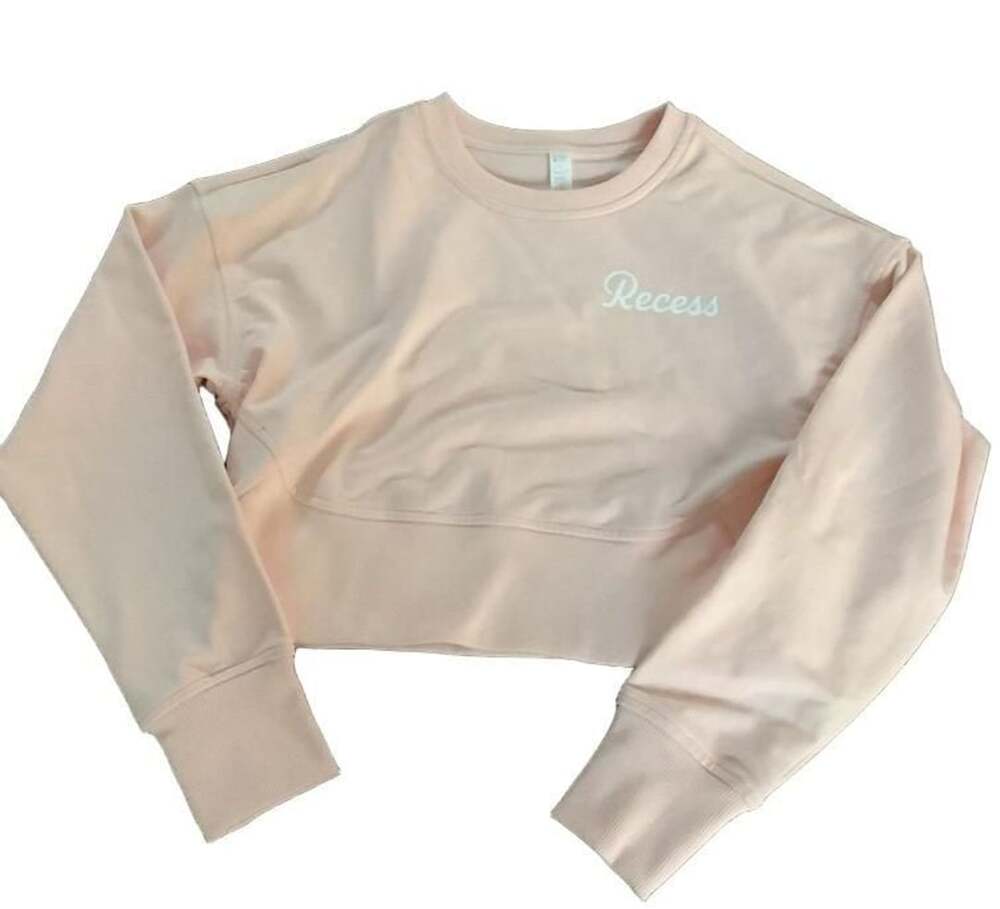Zella Recess Pickleball Club Cropped Sweatshirt Size L Pink